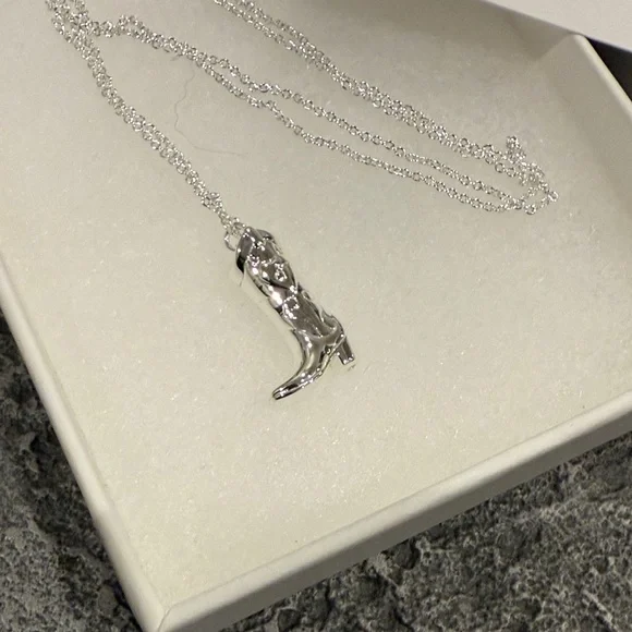James Michelle Silver Boot Pendant Necklace - Picture 3 of 5